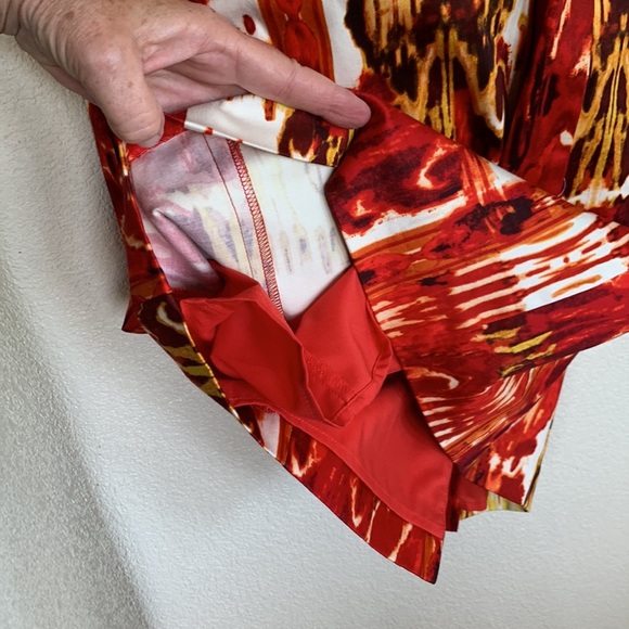 NWT JONES NEW YORK “Orange Spice Multi” sheath dress, sleeveless, back zip. 4P - Picture 9 of 16